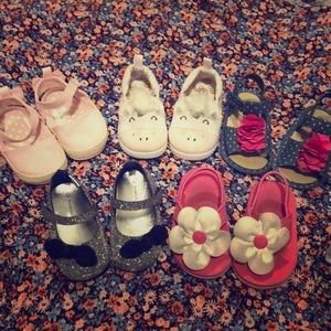 Baby girl shoe lot size 6-9 months, size 3 and 4